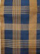 Photo3: L0414J Vintage Japanese Kimono Grayish Brownish Golden Yellow HANHABA OBI half width sash Stripes Silk. (3)