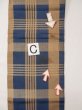 Photo11: L0414J Vintage Japanese Kimono Grayish Brownish Golden Yellow HANHABA OBI half width sash Stripes Silk. (11)