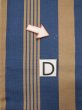 Photo12: L0414J Vintage Japanese Kimono Grayish Brownish Golden Yellow HANHABA OBI half width sash Stripes Silk. (12)