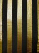 Photo3: L0414S Vintage Japanese Kimono Shiny  Gold HANHABA OBI half width sash Stripes Silk. (3)