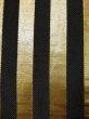 Photo4: L0414S Vintage Japanese Kimono Shiny  Gold HANHABA OBI half width sash Stripes Silk. (4)