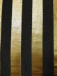 Photo4: L0414S Vintage Japanese Kimono Shiny  Gold HANHABA OBI half width sash Stripes Silk. (4)