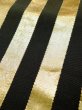 Photo7: L0414S Vintage Japanese Kimono Shiny  Gold HANHABA OBI half width sash Stripes Silk. (7)