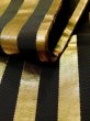 Photo8: L0414S Vintage Japanese Kimono Shiny  Gold HANHABA OBI half width sash Stripes Silk. (8)