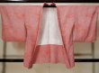 Photo1: L0420B Used Japanese women  Red HAORI short jacket / Synthetic. Flower,   (Grade B) (1)