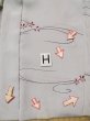 Photo22: L0420G Used Japanese womenPale Light Gray HAORI short jacket / Silk. Flower,   (Grade C) (22)