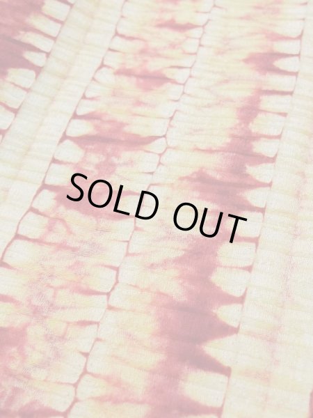 Photo8: Mint L0420K Used Japanese womenPale Light Yellow HAORI short jacket / Silk. Abstract pattern   (Grade A) (8)