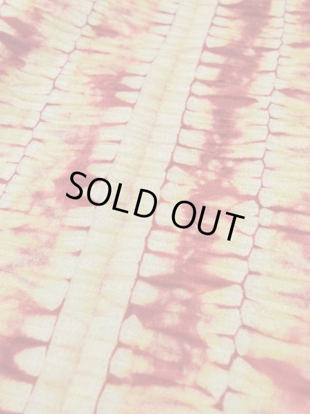 Photo9: Mint L0420K Used Japanese womenPale Light Yellow HAORI short jacket / Silk. Abstract pattern   (Grade A) (9)