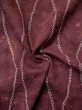 Photo11: L0420L Used Japanese womenPale Grayish Dark Red HAORI short jacket / Silk. Curved lines,   (Grade B) (11)