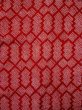 Photo3: L0420N Used Japanese women  Red HAORI short jacket / Silk. Pine bark lozenges,   (Grade B) (3)