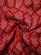 Photo10: L0420N Used Japanese women  Red HAORI short jacket / Silk. Pine bark lozenges,   (Grade B) (10)