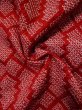 Photo11: L0420N Used Japanese women  Red HAORI short jacket / Silk. Pine bark lozenges,   (Grade B) (11)