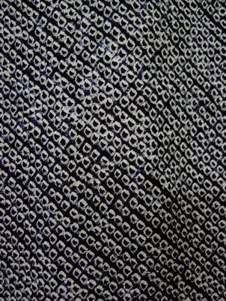 Photo5: Mint L0420O Used Japanese women  Black HAORI short jacket / Silk. Dapple pattern   (Grade A) (5)