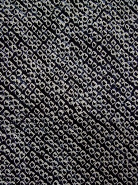 Photo6: Mint L0420O Used Japanese women  Black HAORI short jacket / Silk. Dapple pattern   (Grade A) (6)