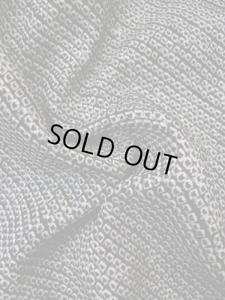 Photo11: Mint L0420O Used Japanese women  Black HAORI short jacket / Silk. Dapple pattern   (Grade A) (11)