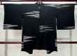 Photo2: L0420Q Used Japanese women  Black HAORI short jacket / Silk. Line,   (Grade D) (2)