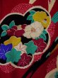 Photo10: L0420R Used Japanese womenDark  Dark Red HAORI short jacket / Silk. UME plum bloom, many loose  (Grade D) (10)