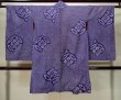 Photo2: L0420T Used Japanese womenVivid  Purple HAORI short jacket / Silk. Flower,   (Grade B) (2)