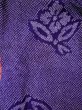 Photo3: L0420T Used Japanese womenVivid  Purple HAORI short jacket / Silk. Flower,   (Grade B) (3)