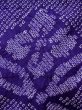 Photo7: L0420T Used Japanese womenVivid  Purple HAORI short jacket / Silk. Flower,   (Grade B) (7)