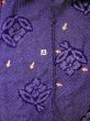 Photo15: L0420T Used Japanese womenVivid  Purple HAORI short jacket / Silk. Flower,   (Grade B) (15)
