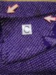 Photo17: L0420T Used Japanese womenVivid  Purple HAORI short jacket / Silk. Flower,   (Grade B) (17)