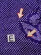 Photo19: L0420T Used Japanese womenVivid  Purple HAORI short jacket / Silk. Flower,   (Grade B) (19)