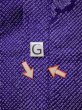 Photo21: L0420T Used Japanese womenVivid  Purple HAORI short jacket / Silk. Flower,   (Grade B) (21)