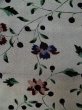 Photo7: L0421A Used Japanese womenPale Dark Gray HAORI short jacket / Silk. Flower,   (Grade D) (7)