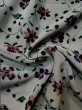 Photo11: L0421A Used Japanese womenPale Dark Gray HAORI short jacket / Silk. Flower,   (Grade D) (11)