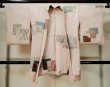 Photo1: L0421G Used Japanese womenPale Light Pink HAORI short jacket / Silk. Flower,   (Grade C) (1)