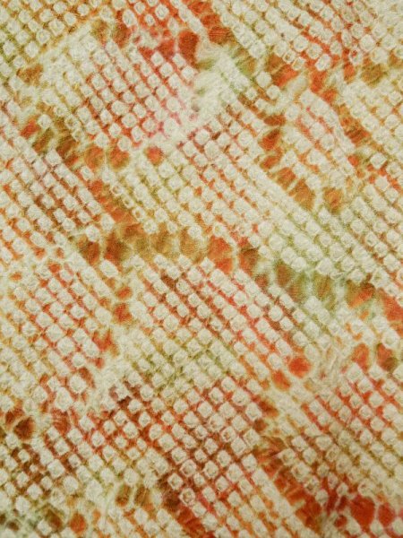 Photo9: L0421O Used Japanese womenGrayish  Green MICHIYUKI outer coat / Silk. Line,   (Grade B) (9)