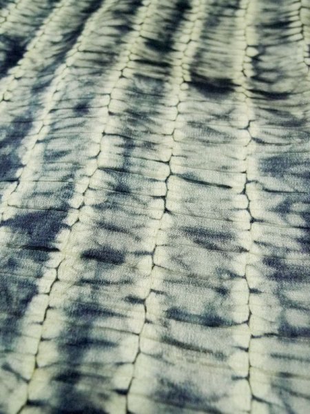 Photo11: L0421P Used Japanese women  Indigo Blue MICHIYUKI outer coat / Silk. Line, There are other damages  (Grade D) (11)