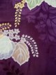 Photo8: L0421S Used Japanese womenVivid  Purple MICHIYUKI outer coat / Silk. KIRI paulownia rare design  (Grade B) (8)