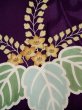 Photo9: L0421S Used Japanese womenVivid  Purple MICHIYUKI outer coat / Silk. KIRI paulownia rare design  (Grade B) (9)
