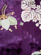Photo20: L0421S Used Japanese womenVivid  Purple MICHIYUKI outer coat / Silk. KIRI paulownia rare design  (Grade B) (20)