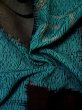 Photo14: L0421T Used Japanese womenLight Greenish Teal MICHIYUKI outer coat / Silk. Arabesque vine, There are other damages  (Grade D) (14)