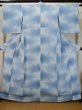 Photo1: L0426A Used Japanese womenPale Grayish Pale Blue HITOE unlined / Silk. Gradation   (Grade C) (1)