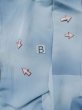 Photo14: L0426A Used Japanese womenPale Grayish Pale Blue HITOE unlined / Silk. Gradation   (Grade C) (14)