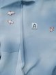 Photo15: L0426A Used Japanese womenPale Grayish Pale Blue HITOE unlined / Silk. Gradation   (Grade C) (15)