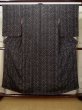 Photo1: L0426B Used Japanese women  Black KOMON dyed / Silk. Dot,   (Grade D) (1)