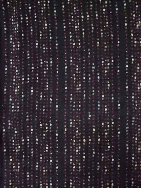 Photo3: L0426B Used Japanese women  Black KOMON dyed / Silk. Dot,   (Grade D) (3)