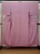 Photo1: Mint L0426E Used Japanese womenPale Grayish Pink KOMON dyed / Silk. Line,   (Grade A) (1)