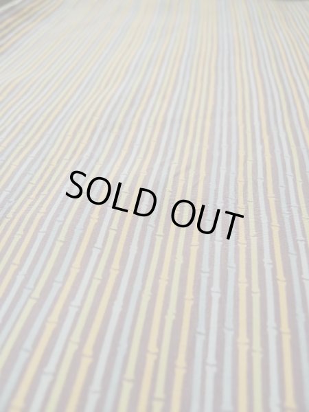 Photo8: L0426F Used Japanese womenPale  Multi Color KOMON dyed / Silk. Bamboo   ,   (Grade C) (8)