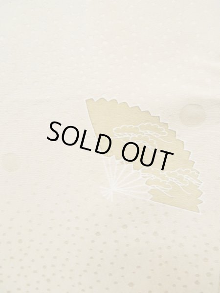 Photo6: L0426G Used Japanese womenGrayish  Ivory TSUKESAGE formal / Silk. UME plum bloom,   (Grade B) (6)