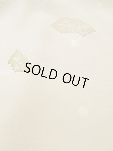 Photo11: L0426G Used Japanese womenGrayish  Ivory TSUKESAGE formal / Silk. UME plum bloom,   (Grade B) (11)