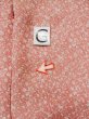 Photo18: L0426J Used Japanese women  Coral KOMON dyed / Silk. Dot,   (Grade C) (18)