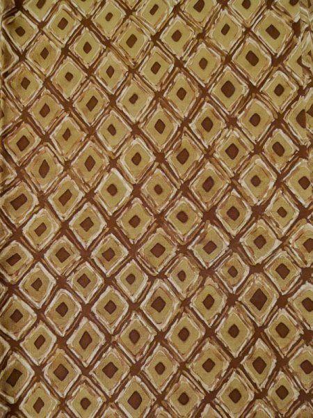 Photo3: L0426L Used Japanese womenPale Reddish Brown KOMON dyed / Silk. Lozenges,   (Grade B) (3)