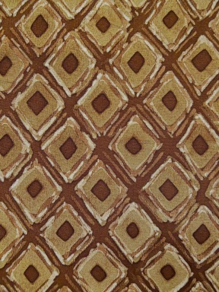 Photo5: L0426L Used Japanese womenPale Reddish Brown KOMON dyed / Silk. Lozenges,   (Grade B) (5)