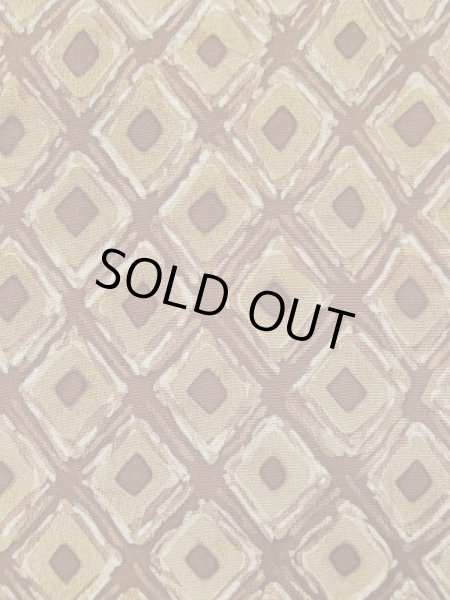 Photo5: L0426L Used Japanese womenPale Reddish Brown KOMON dyed / Silk. Lozenges,   (Grade B) (5)